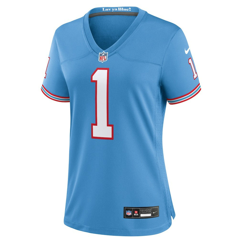 Warren Moon Tennessee Titans Women's Oilers Throwback Retired Player Game Jersey - Light Blue online