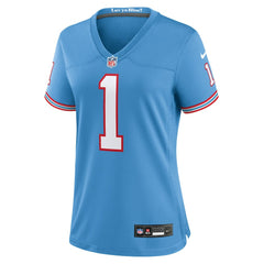 Warren Moon Tennessee Titans Women's Oilers Throwback Retired Player Game Jersey - Light Blue online