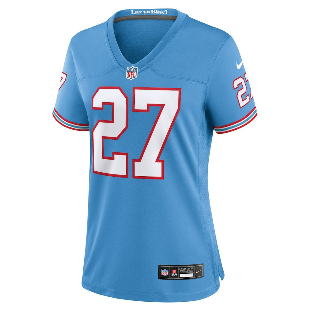 Eddie George Tennessee Titans Women's Oilers Throwback Retired Player Game Jersey - Light Blue for sale
