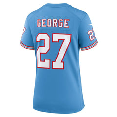 Eddie George Tennessee Titans Women's Oilers Throwback Retired Player Game Jersey - Light Blue for sale