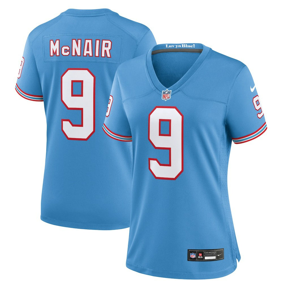 Steve McNair Tennessee Titans Women's Oilers Throwback Retired Player Game Jersey - Light Blue sale