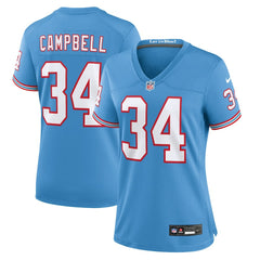 Earl Campbell Tennessee Titans Women's Oilers Throwback Retired Player Game Jersey - Light Blue online