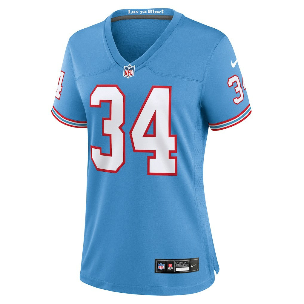 Earl Campbell Tennessee Titans Women's Oilers Throwback Retired Player Game Jersey - Light Blue online