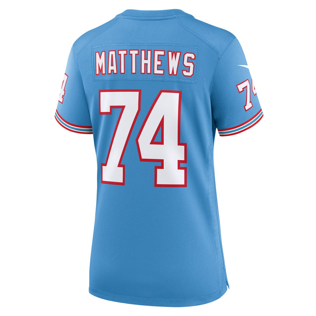 Bruce Matthews Tennessee Titans Women's Oilers Throwback Retired Player Game Jersey - Light Blue discount