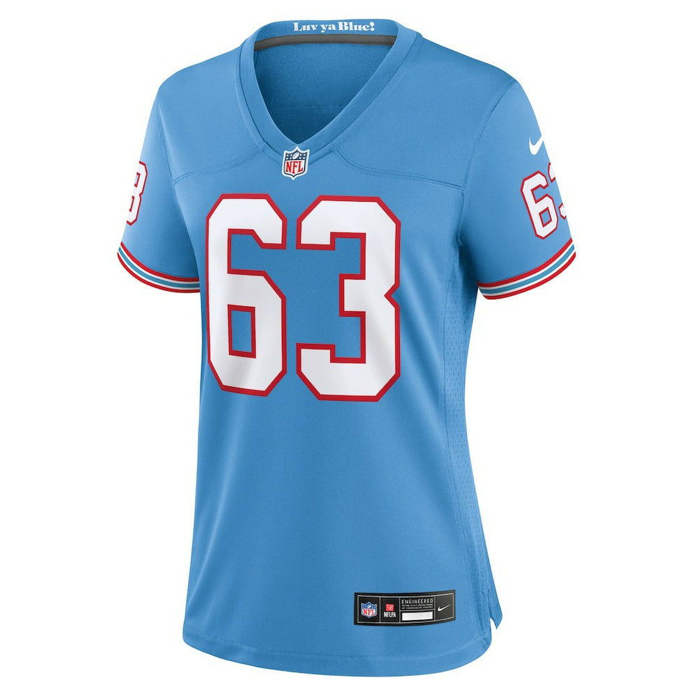 Mike Munchak Tennessee Titans Women's Oilers Throwback Retired Player Game Jersey - Light Blue sale