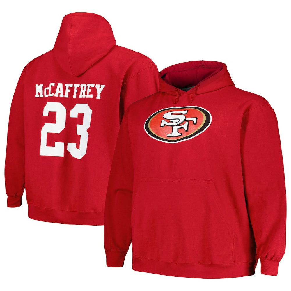 Christian McCaffrey San Francisco 49ers Big & Tall Fleece Name & Number Pullover Hoodie - Scarlet online