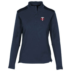 Minnesota Twins Levelwear Women's Daybreak Insignia Core Quarter-Zip Pullover Top Navy