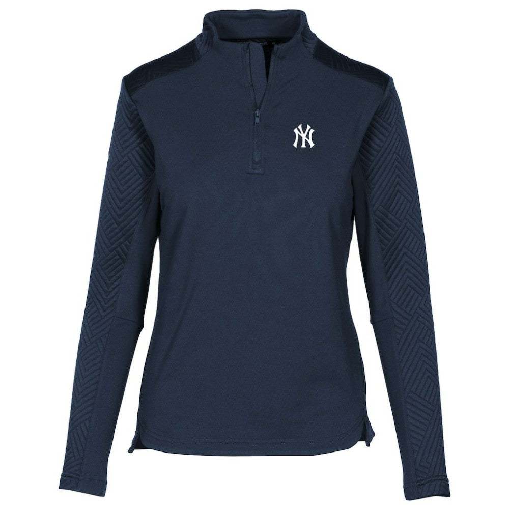 New York Yankees Levelwear Women's Daybreak Insignia 2.0 Quarter-Zip Pullover Top Navy