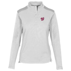 Washington Nationals Levelwear Women's Daybreak Insignia 2.0 Quarter-Zip Pullover Top White