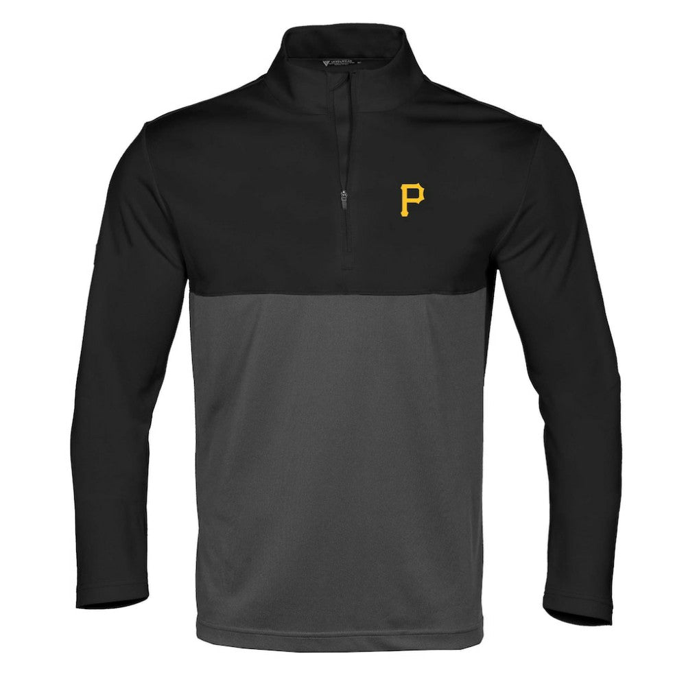 Pittsburgh Pirates Levelwear Pursue Insignia 2.0 Quarter-Zip Pullover Top Black/Charcoal