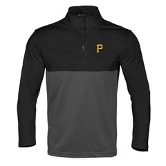 Pittsburgh Pirates Levelwear Pursue Insignia 2.0 Quarter-Zip Pullover Top Black/Charcoal