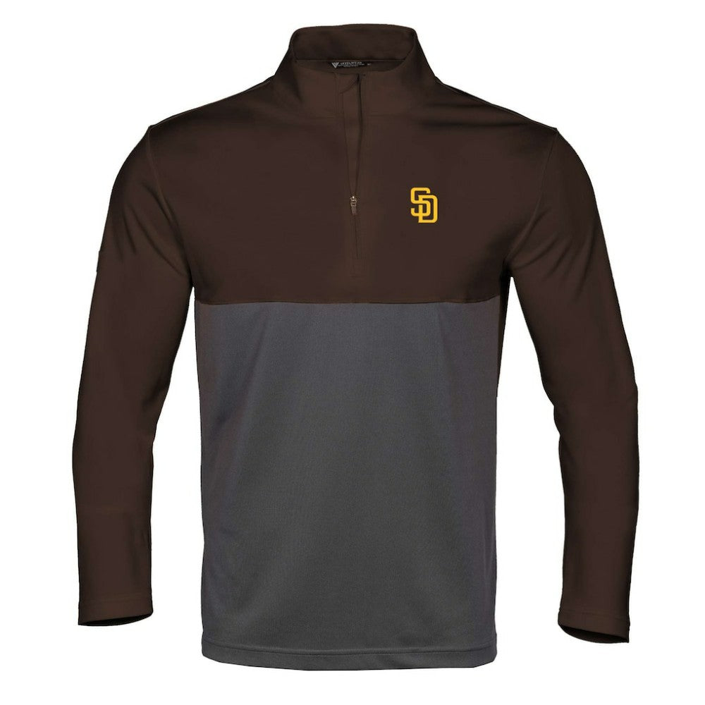 San Diego Padres Levelwear Pursue Insignia 2.0 Quarter-Zip Pullover Top Brown/Charcoal