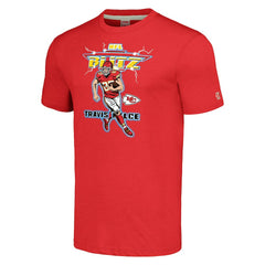 Travis Kelce Kansas City Chiefs Homage Unisex NFL Blitz Player Tri-Blend T-Shirt - Heathered Red on sale