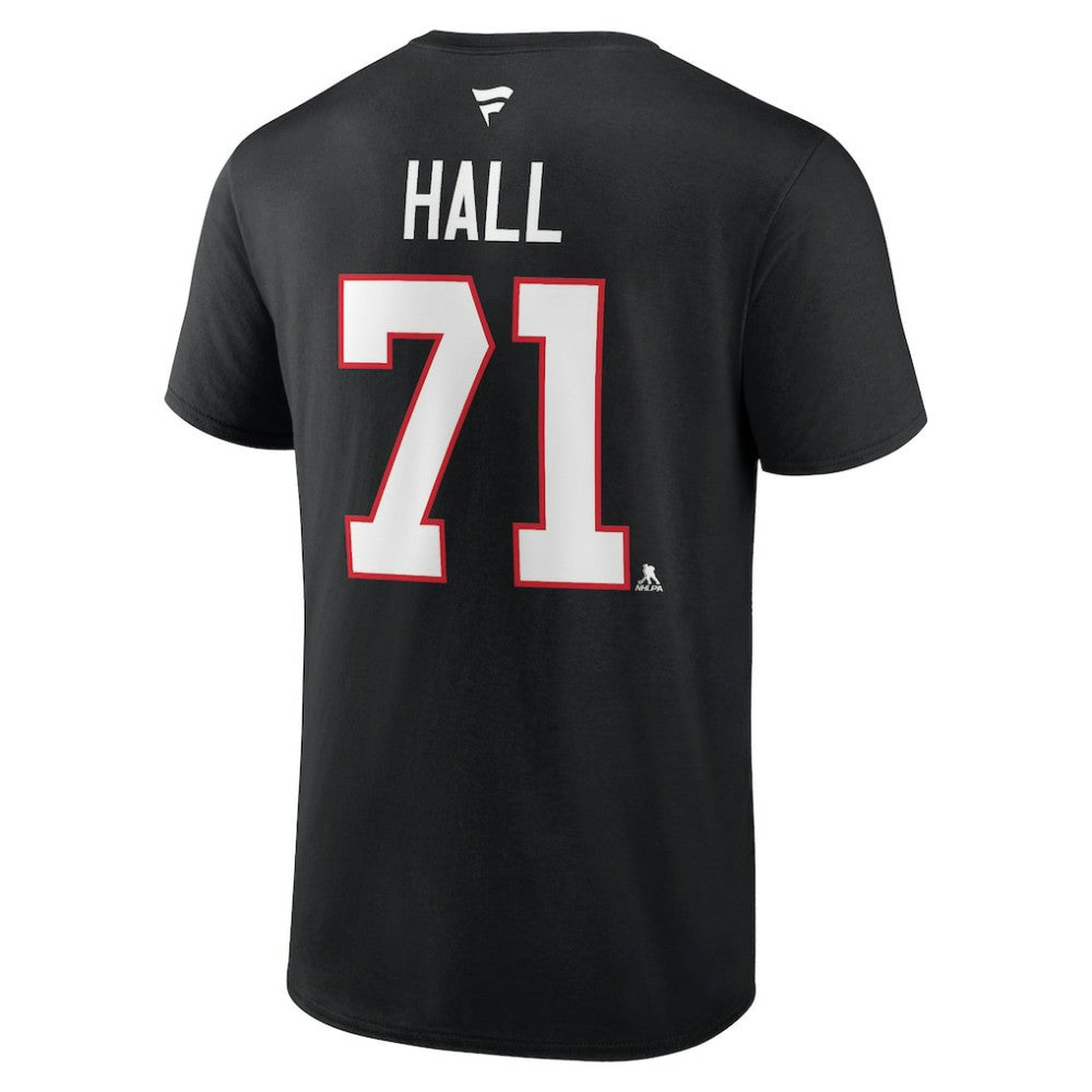 Taylor Hall Chicago Blackhawks Fanatics Authentic Stack Name & Number T-Shirt - Black T-shirts