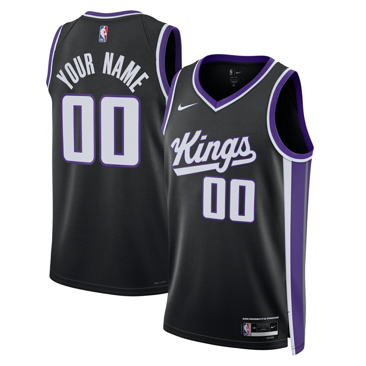 Sacramento Kings Unisex Swingman Custom Jersey - Icon Edition - Black on sale