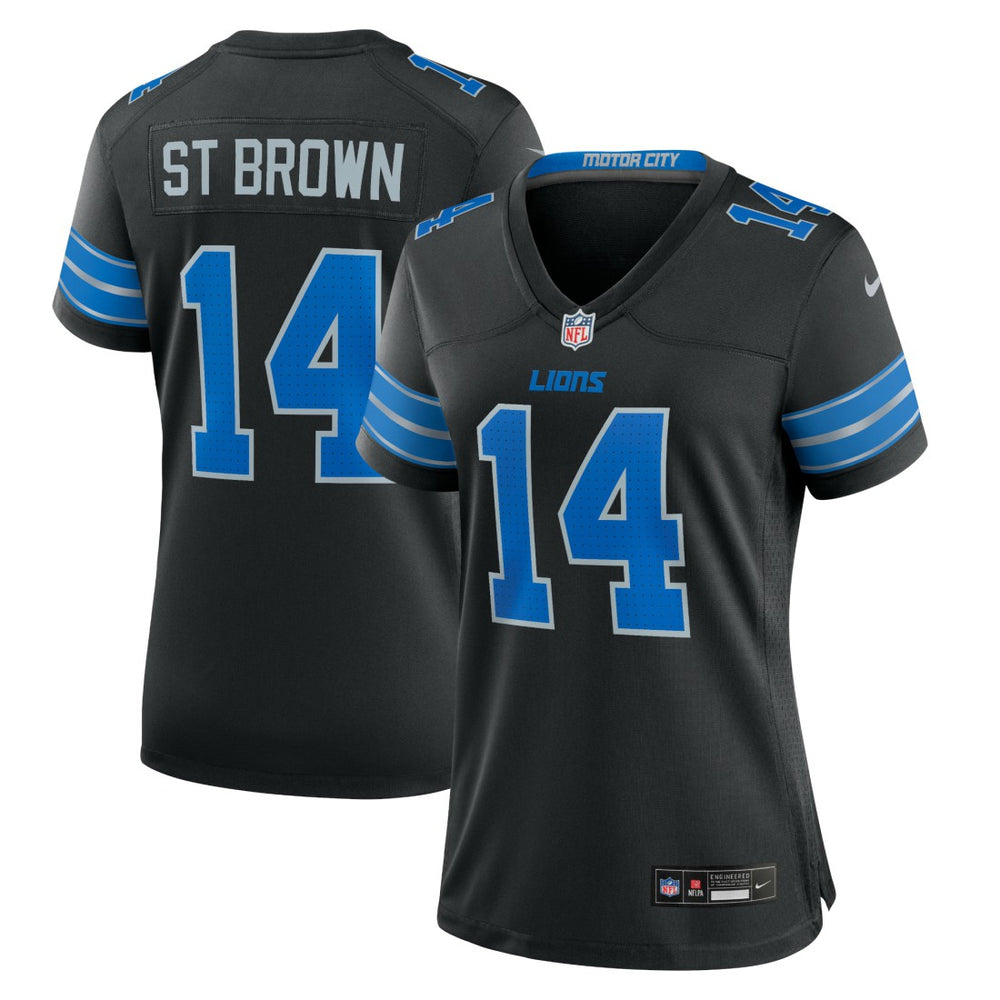 Amon-Ra St. Brown Detroit Lions Women's 2nd Alternate Game Jersey - Black cheap