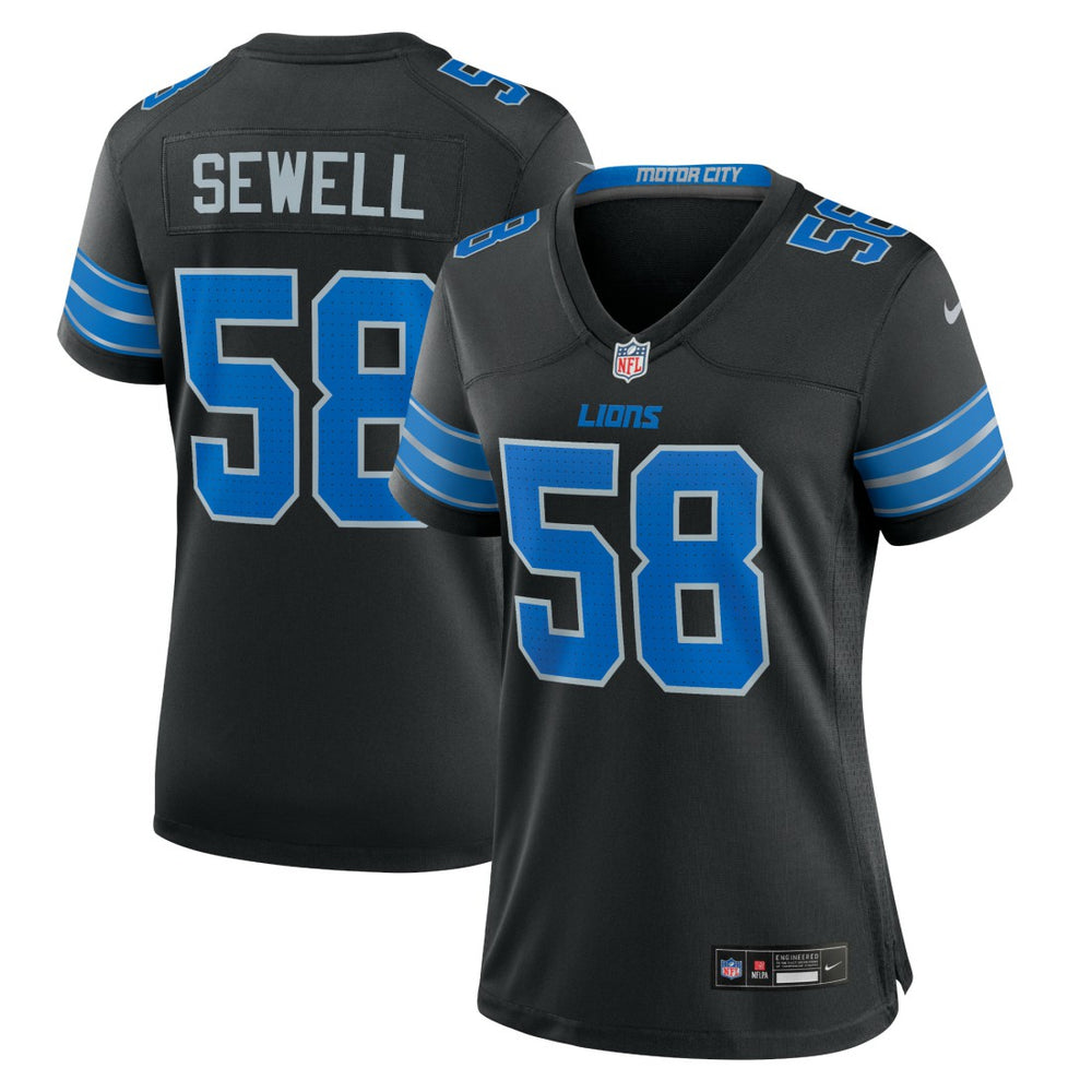 Penei Sewell Detroit Lions Women's 2nd Alternate Game Jersey - Black on sale