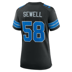 Penei Sewell Detroit Lions Women's 2nd Alternate Game Jersey - Black on sale