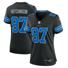 Aidan Hutchinson Detroit Lions Women's 2nd Alternate Game Jersey - Black sale