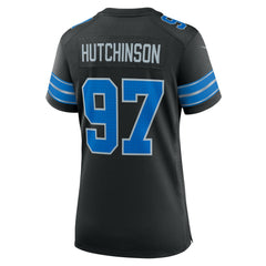 Aidan Hutchinson Detroit Lions Women's 2nd Alternate Game Jersey - Black sale