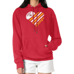Kansas City Chiefs G-III 4Her by Carl Banks Women's Heart Graphic Fleece Pullover Hoodie - Red on sale