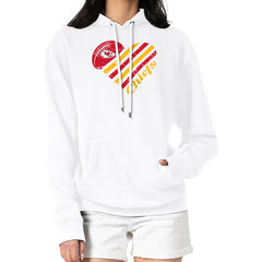 Kansas City Chiefs G-III 4Her by Carl Banks Women's Heart Graphic Fleece Pullover Hoodie - White on sale