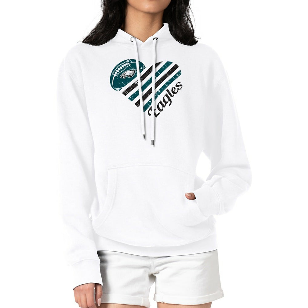 Philadelphia Eagles G-III 4Her by Carl Banks Women's Heart Graphic Fleece Pullover Hoodie - White cheap