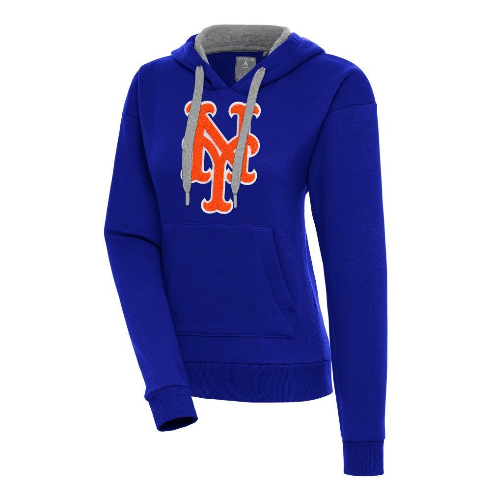 New York Mets Antigua Women's Victory Pullover Hoodie Royal