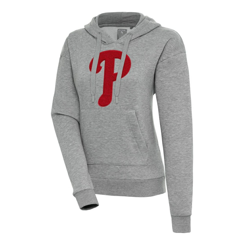 Philadelphia Phillies Antigua Women's Victory Pullover Hoodie Heather Gray