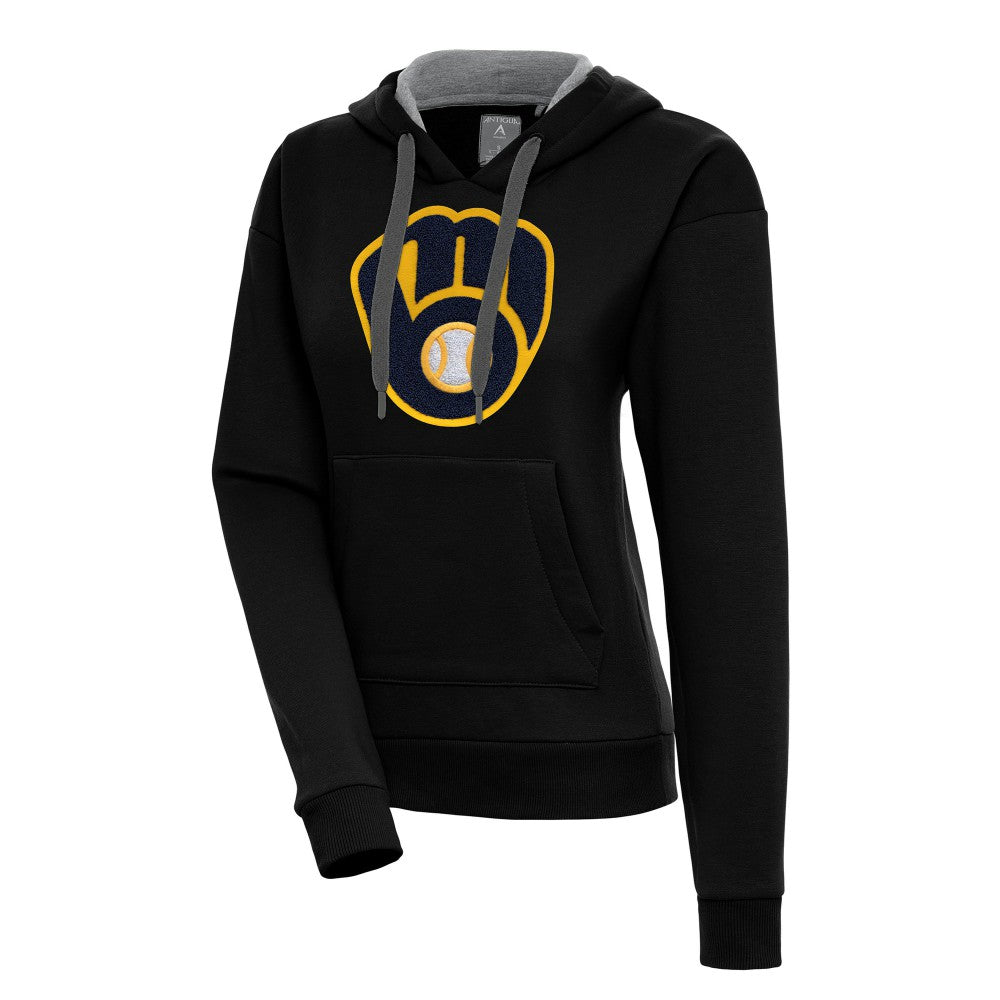 Milwaukee Brewers Antigua Women's Victory Pullover Hoodie Black