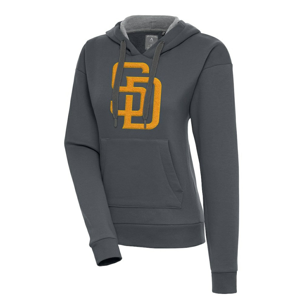 San Diego Padres Antigua Women's Victory Pullover Hoodie Charcoal