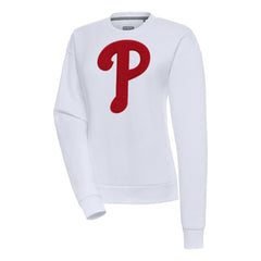 Philadelphia Phillies Antigua Women's Victory Chenille Pullover Sweatshirt White