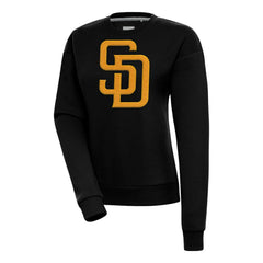 San Diego Padres Antigua Women's Victory Chenille Pullover Sweatshirt Black