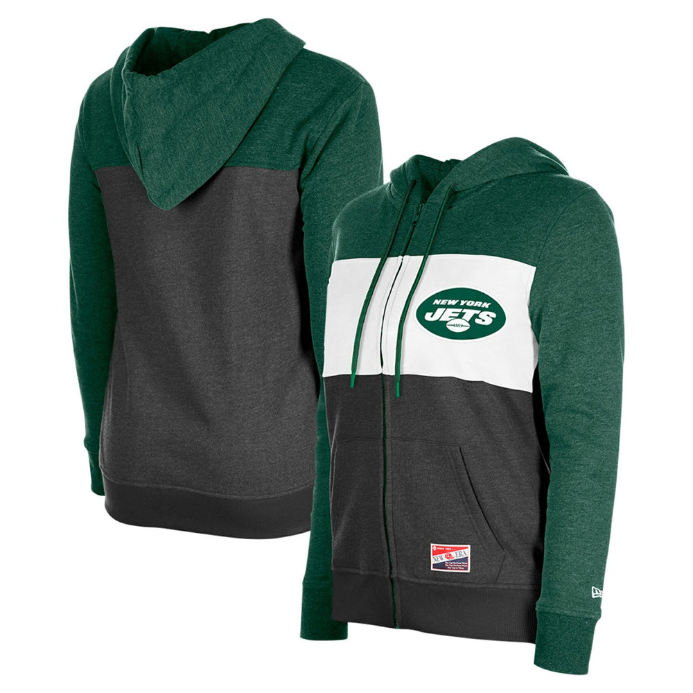 New York Jets New Era Women's Color-Block Full-Zip Hoodie - Green online