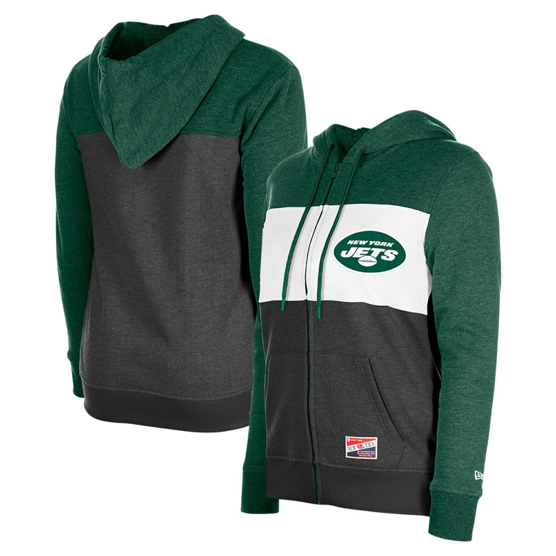 New York Jets New Era Women's Color-Block Full-Zip Hoodie - Green online