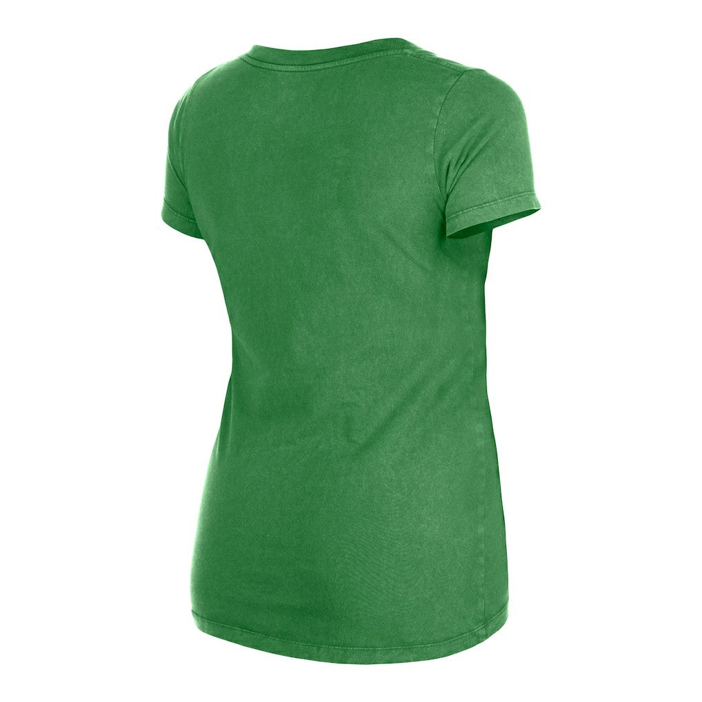 Philadelphia Eagles New Era Women's Enzyme Wash Low V-Neck T-Shirt - Green outlet