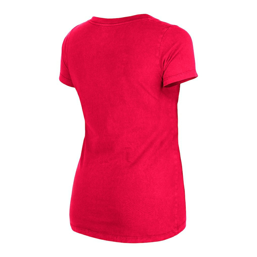 San Francisco 49ers New Era Women's Enzyme Wash Low V-Neck T-Shirt - Scarlet discount