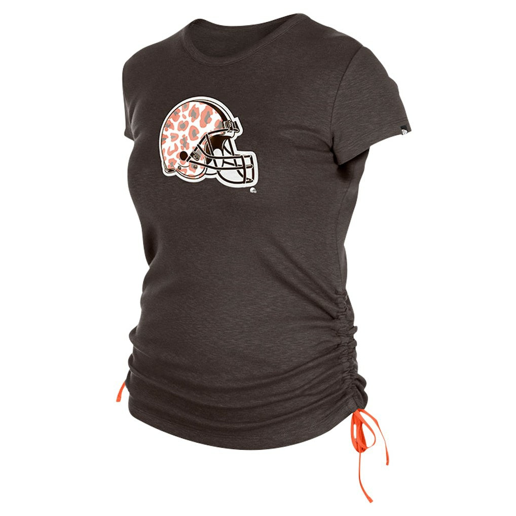 Cleveland Browns New Era Women's Ruched Side T-Shirt - Brown on sale