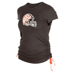 Cleveland Browns New Era Women's Ruched Side T-Shirt - Brown on sale