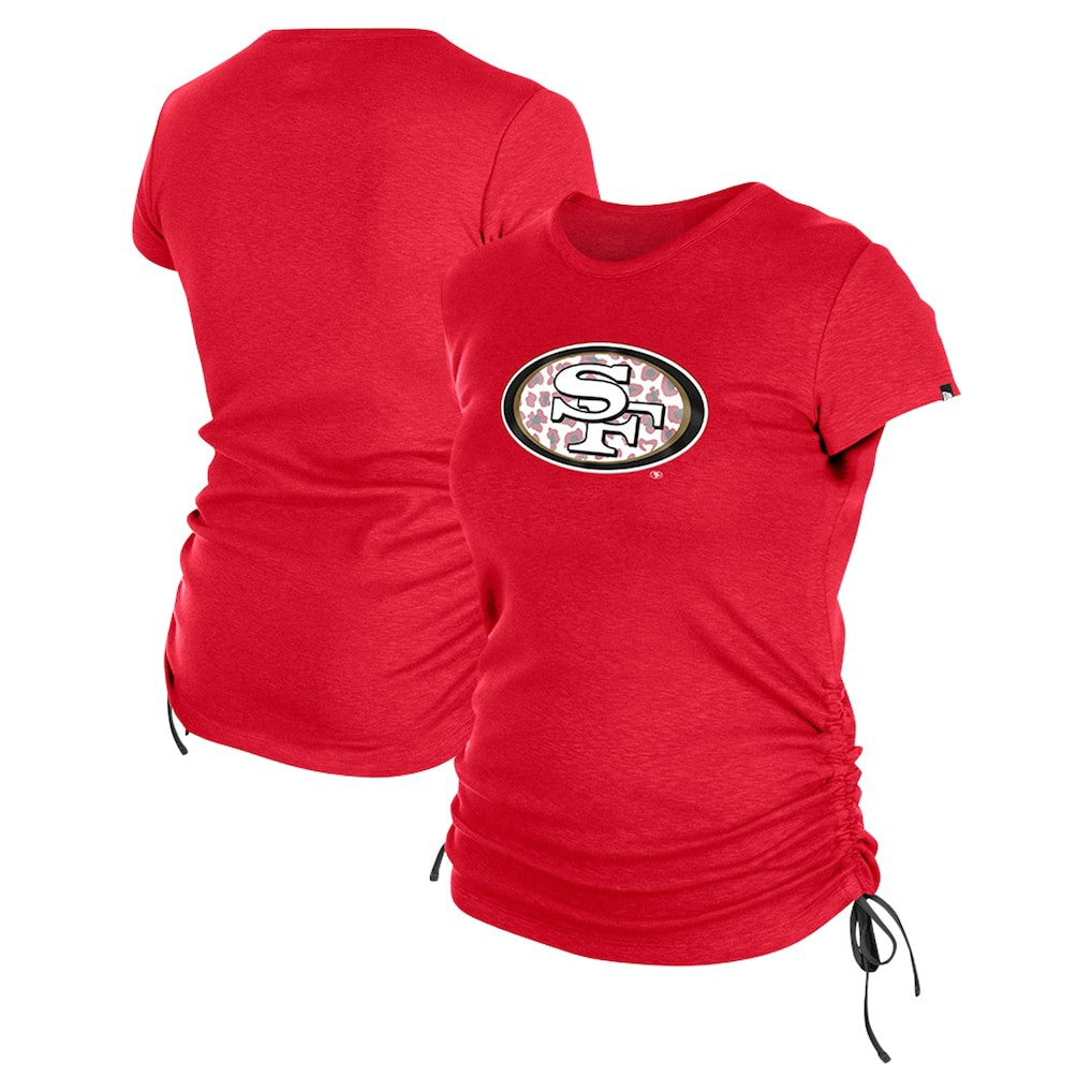 San Francisco 49ers New Era Women's Ruched Side T-Shirt - Red on sale