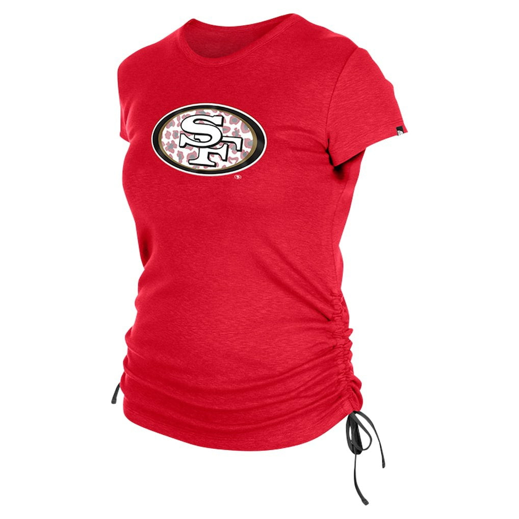 San Francisco 49ers New Era Women's Ruched Side T-Shirt - Red on sale