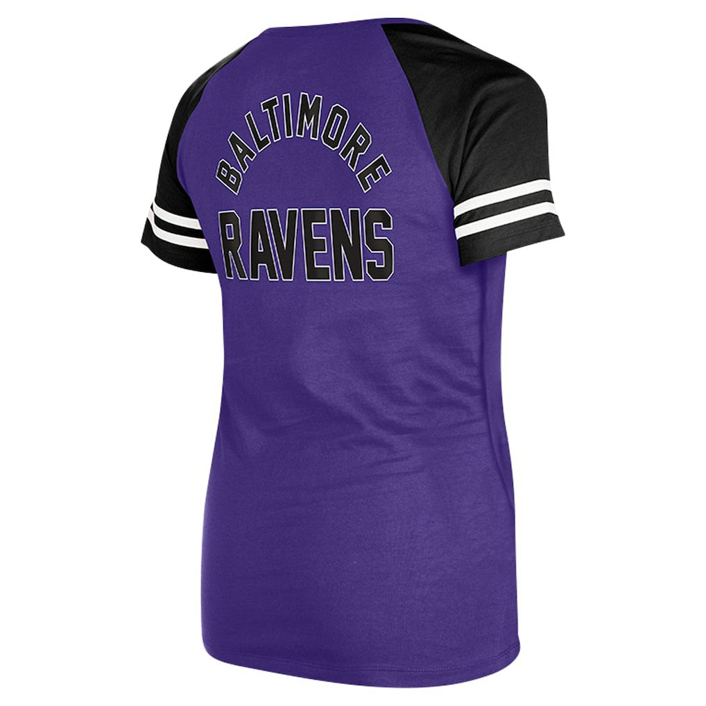 Baltimore Ravens New Era Women's Lace-Up Raglan T-Shirt - Purple cheap
