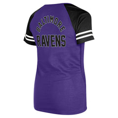 Baltimore Ravens New Era Women's Lace-Up Raglan T-Shirt - Purple cheap