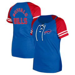 Buffalo Bills New Era Women's Lace-Up Raglan T-Shirt - Royal cheap