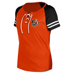 Cincinnati Bengals New Era Women's Lace-Up Raglan T-Shirt - Orange on sale