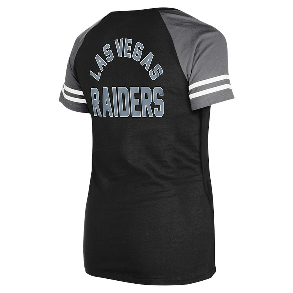 Las Vegas Raiders New Era Women's Lace-Up Raglan T-Shirt - Black online