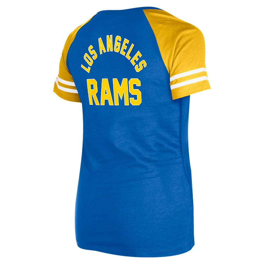 Los Angeles Rams New Era Women's Lace-Up Raglan T-Shirt - Royal cheap