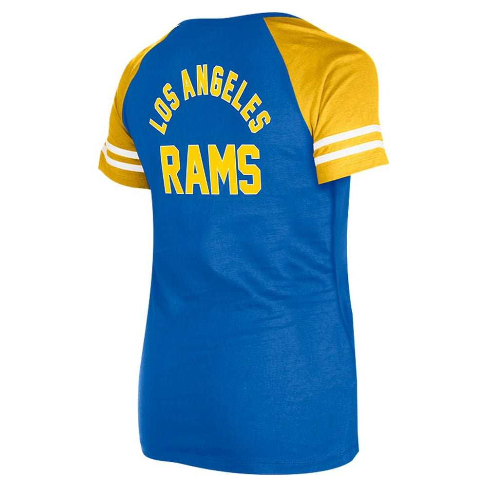 Los Angeles Rams New Era Women's Lace-Up Raglan T-Shirt - Royal cheap