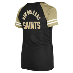 New Orleans Saints New Era Women's Lace-Up Raglan T-Shirt - Black online