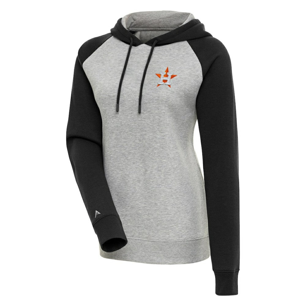Houston Astros Antigua Women's Victory Raglan Sleeve Pullover Hoodie Heather Gray/Black